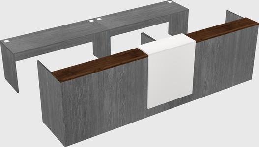 Shared u-shaped reception desks
