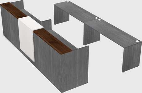 Shared u-shaped reception desks