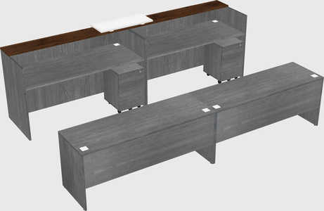 Shared u-shaped reception desks