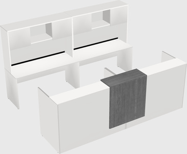 Shared u-shaped reception desks
