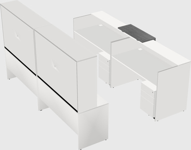 Shared u-shaped reception desks