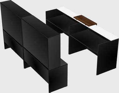 Shared u-shaped reception desks