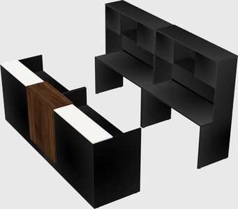 Shared u-shaped reception desks