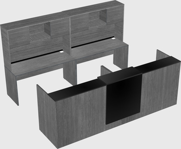 Shared u-shaped reception desks