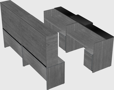 Shared u-shaped reception desks