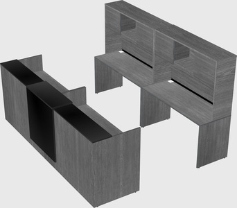 Shared u-shaped reception desks