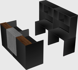 Shared u-shaped reception desks
