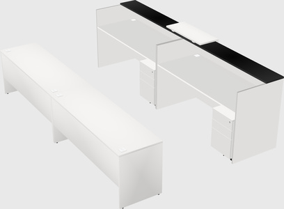 Shared u-shaped reception desks