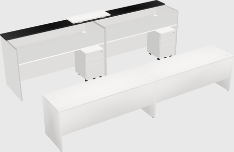 Shared u-shaped reception desks
