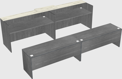 Shared u-shaped reception desks