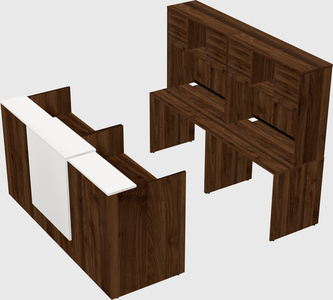 Shared u-shaped reception desks