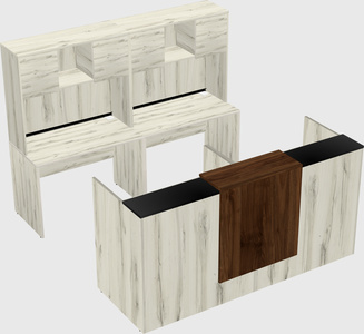 Shared u-shaped reception desks