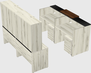 Shared u-shaped reception desks