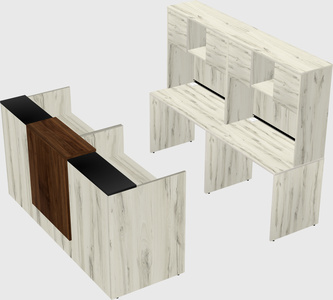 Shared u-shaped reception desks