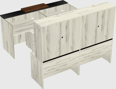 Shared u-shaped reception desks