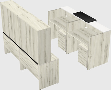 Shared u-shaped reception desks