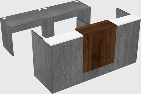 Shared u-shaped reception desks