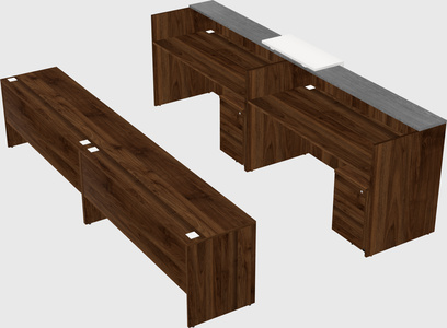 Shared u-shaped reception desks