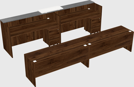 Shared u-shaped reception desks