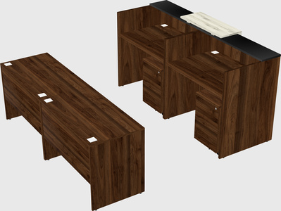 Shared u-shaped reception desks