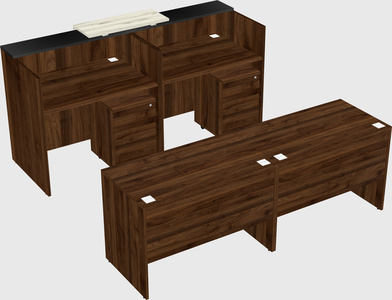 Shared u-shaped reception desks