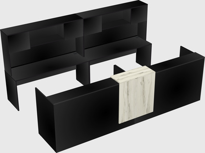 Shared u-shaped reception desks