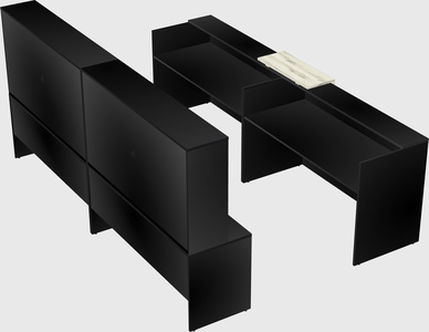 Shared u-shaped reception desks
