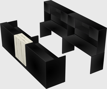 Shared u-shaped reception desks
