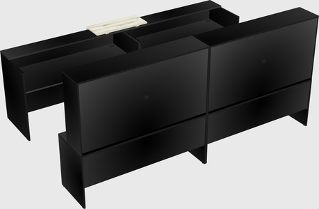 Shared u-shaped reception desks