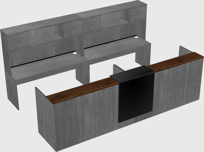 Shared u-shaped reception desks