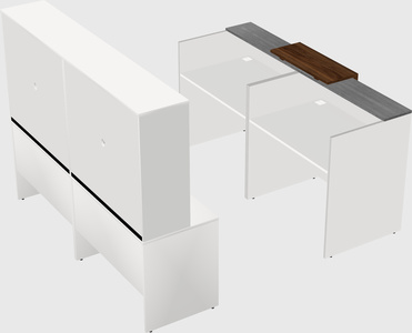 Shared u-shaped reception desks