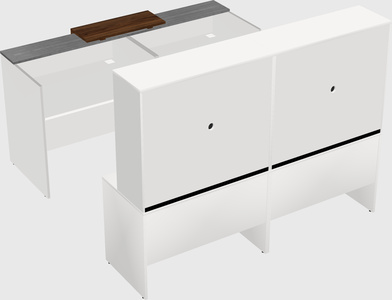 Shared u-shaped reception desks