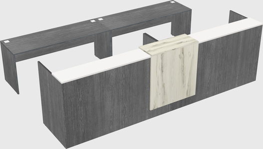 Shared u-shaped reception desks