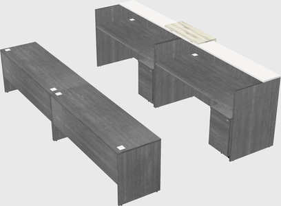 Shared u-shaped reception desks