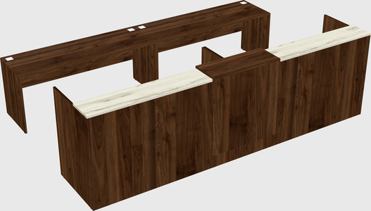 Shared u-shaped reception desks