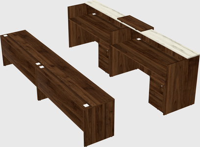 Shared u-shaped reception desks