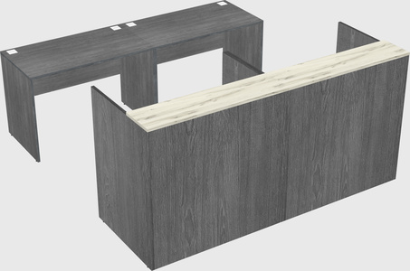 Shared u-shaped reception desks
