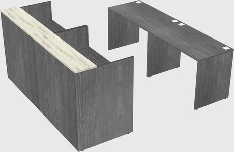 Shared u-shaped reception desks