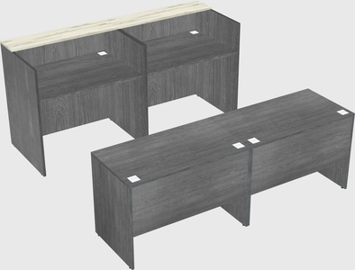 Shared u-shaped reception desks