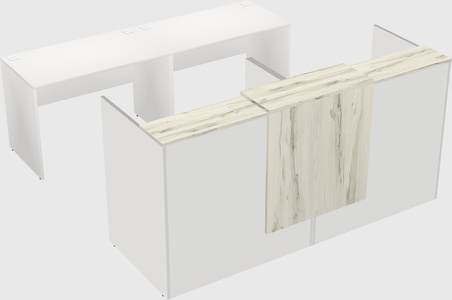 Shared u-shaped reception desks