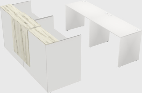 Shared u-shaped reception desks