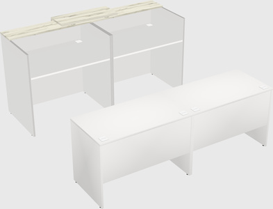 Shared u-shaped reception desks