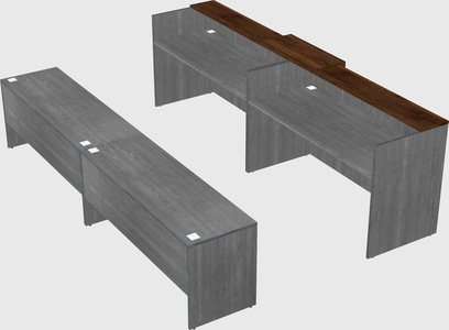 Shared u-shaped reception desks