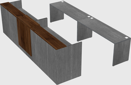 Shared u-shaped reception desks