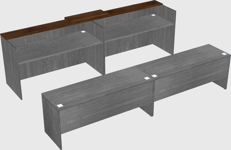 Shared u-shaped reception desks