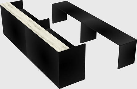 Shared u-shaped reception desks
