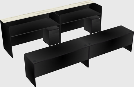 Shared u-shaped reception desks