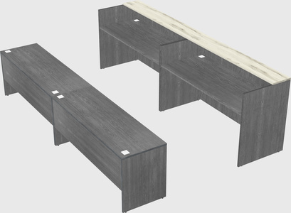 Shared u-shaped reception desks