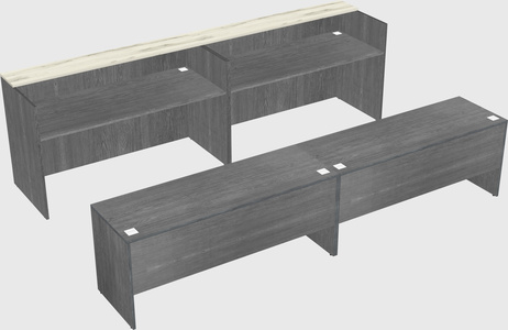 Shared u-shaped reception desks