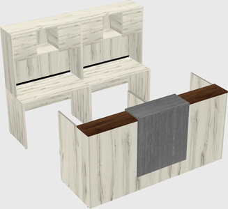 Shared u-shaped reception desks